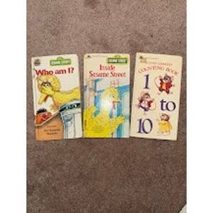 Vintage Sesame Street Golden Books Lot 3 Who Am I Inside Sesame Street Counting